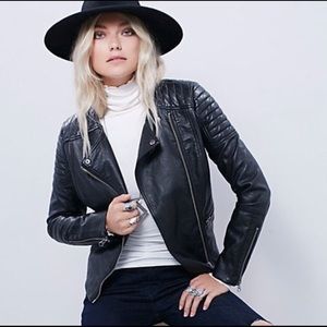 🍂 Free People Moto Jacket, Vegan Leather